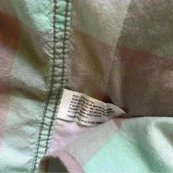 Cherokee Green/Gray Plaid Button UpShirt Size L (12/14) - Picture 4 of 4